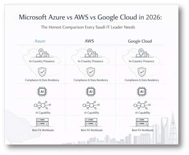 Azure vs AWS vs Google Cloud comparison for Saudi IT leaders in 2026